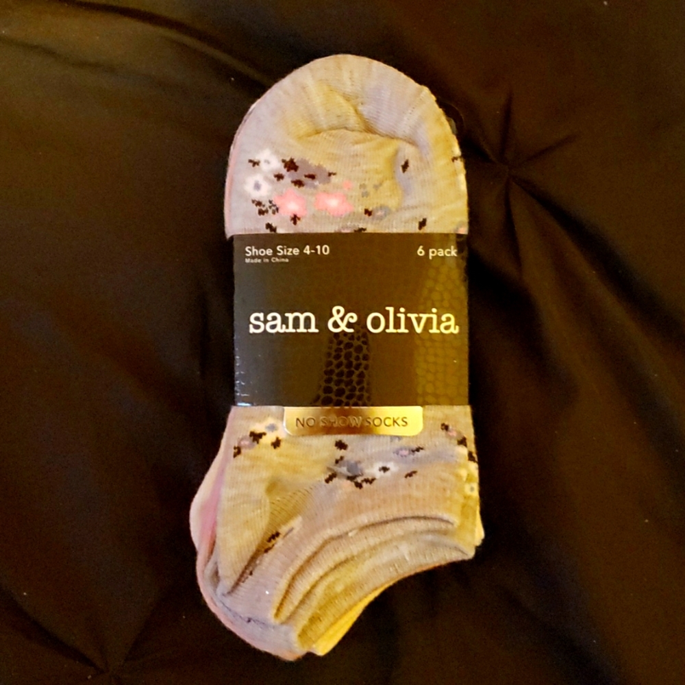 Sam & Olivia No Show Socks 6 Pack Size 4-10